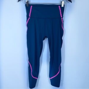 Adidas Teal and Pink Primegreen Leggings Women’s Workout Size Medium Ankle